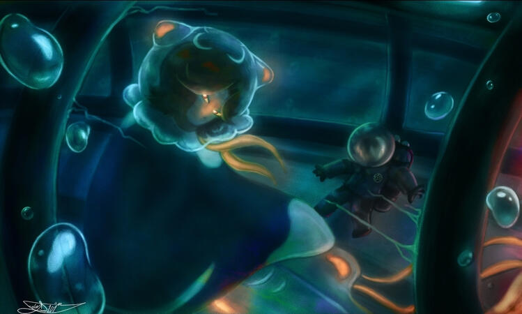 &quot;In the Depth&quot;- OC illustration (Lucille)