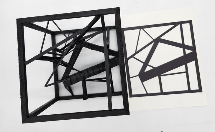 3D cube- wood