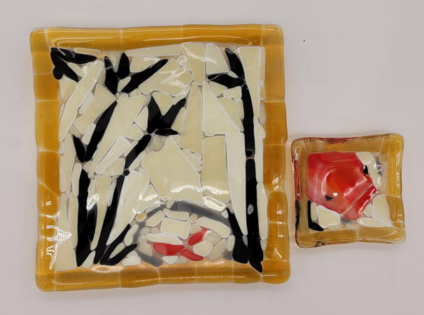"Bamboo Koi"- Glass